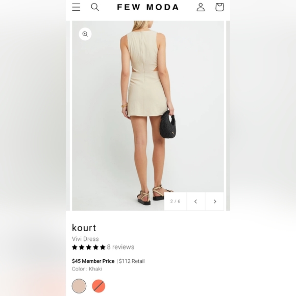 Kourt vivi dress in khaki - Picture 3 of 9